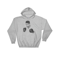 Mo Ali Boxing Hooded Sweatshirt Illustrated by Robert Bowen - Robert Bowen Tees